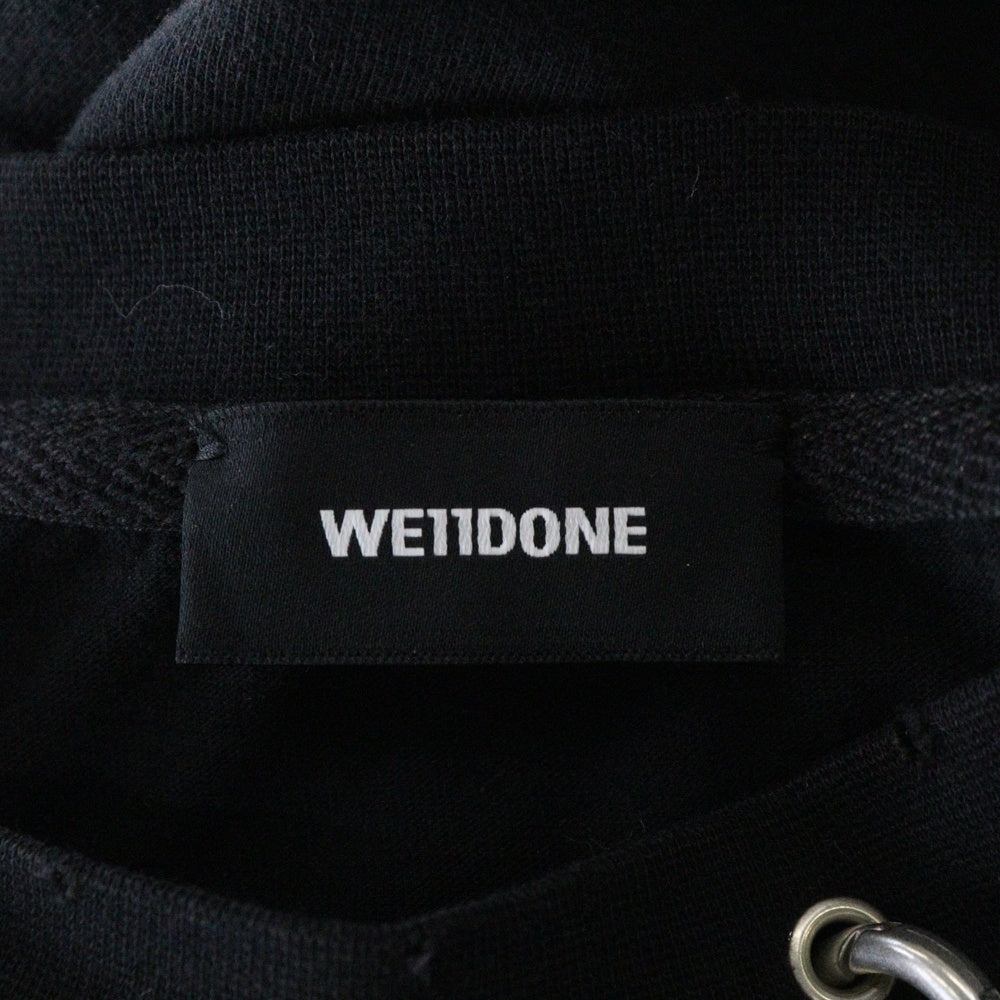 we11done(ウェルダン) PIERCING DETAIL T-SHIRT ピアス デザイン ダメージ加工 半袖Tシャツ カットソー ブラック