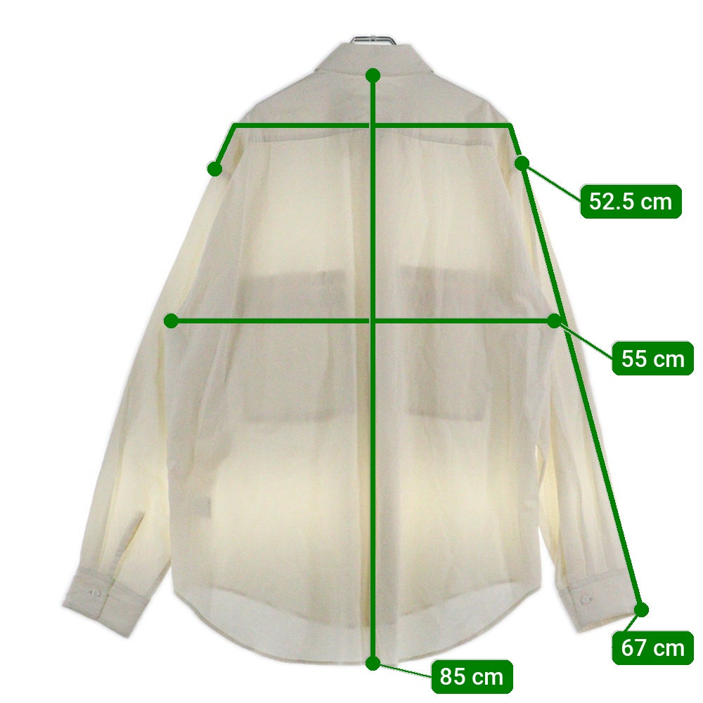 seven by seven(セブン バイ セブン) FLAT COLLAR SHIRT S/S フラットカラー フロントポケット 長袖シャツ オフホワイト
