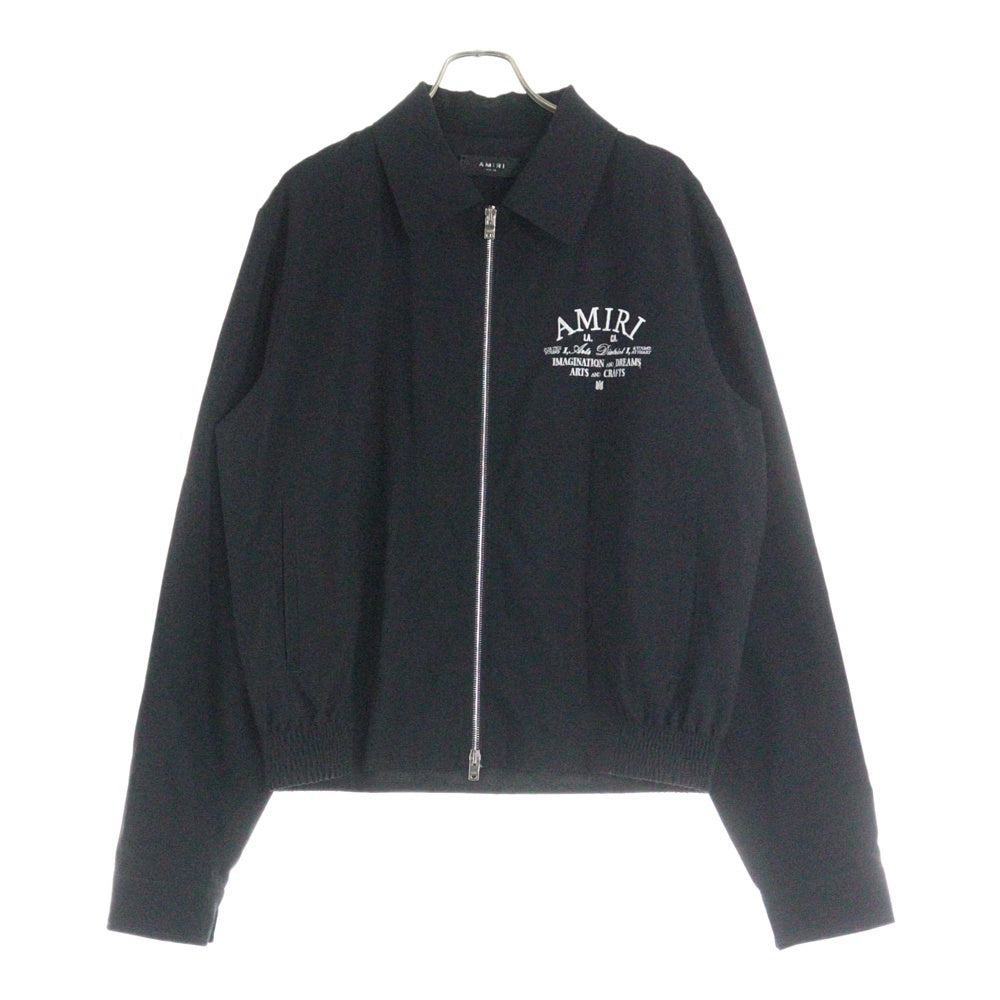 AMIRI(アミリ) Arts District Jacket エンブロイダリーロゴ刺繍 ジップアップジャケット ブルゾン ブラック