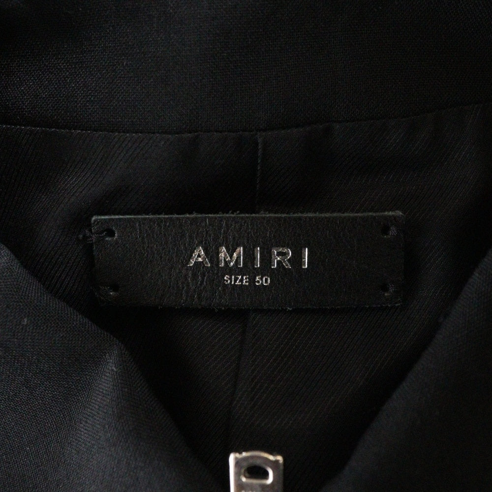 AMIRI(アミリ) Arts District Jacket エンブロイダリーロゴ刺繍 ジップアップジャケット ブルゾン ブラック