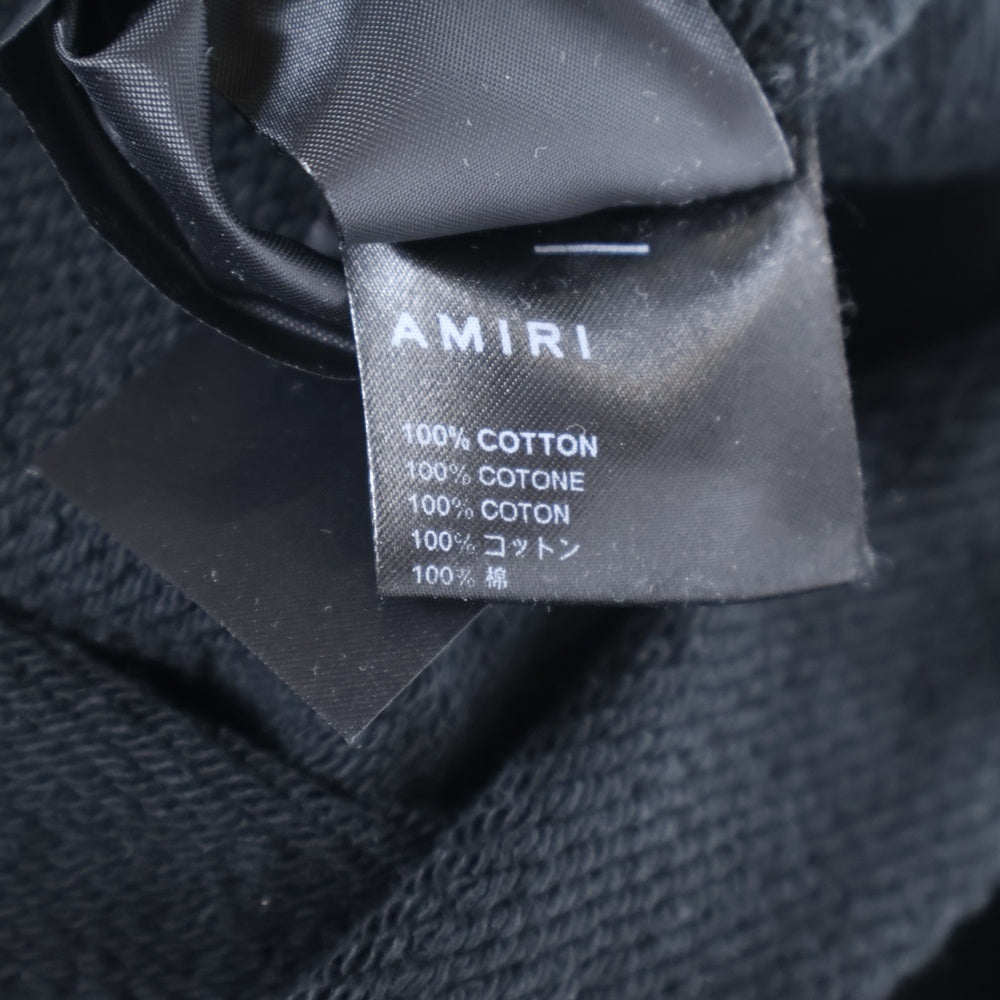 AMIRI(アミリ) サイドロゴ刺繍 クルーネック スウェットトレーナー ブラック