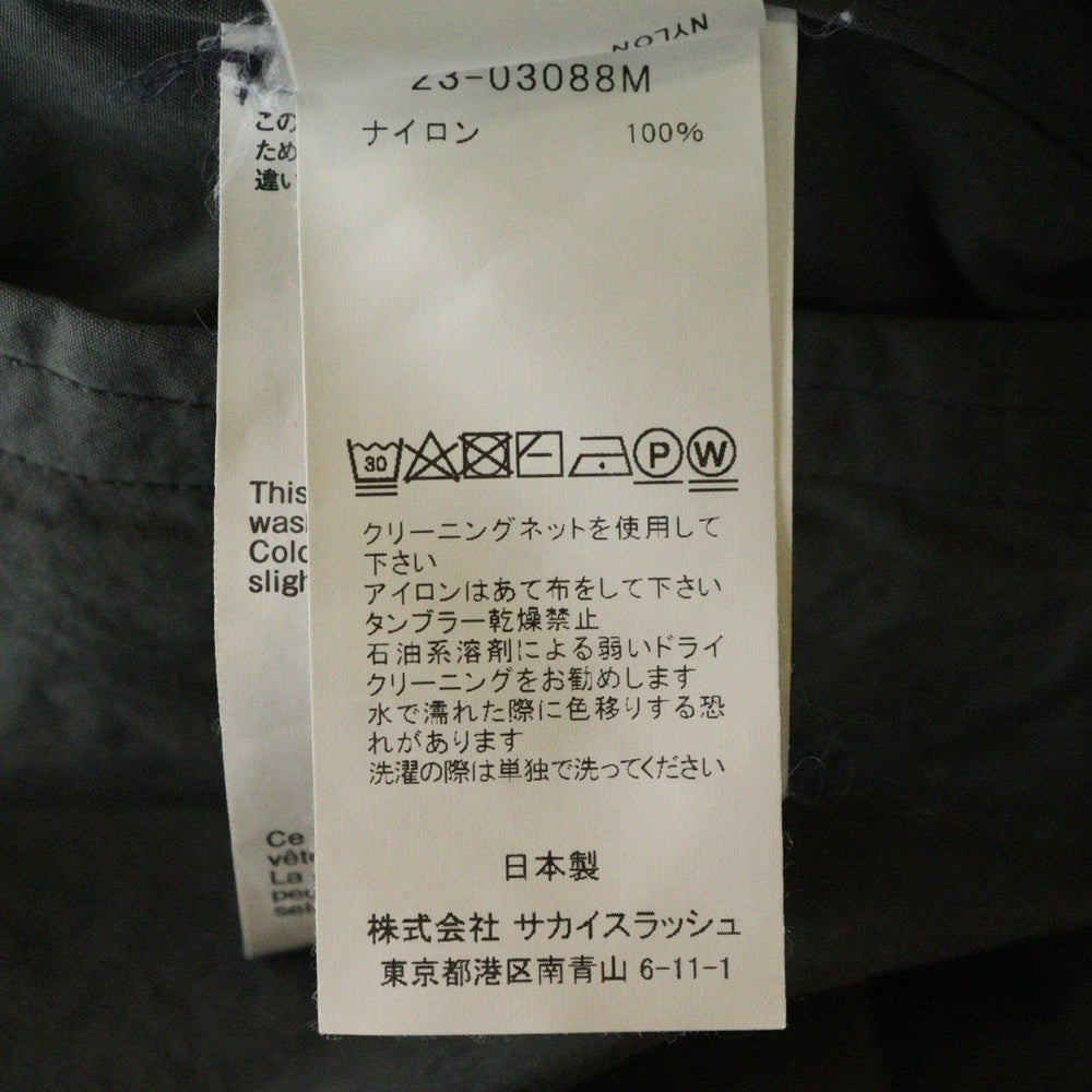 Sacai(サカイ) Taslan Nylon Shirt フロントポケット ナイロン 半袖シャツ グレー 23-03088m