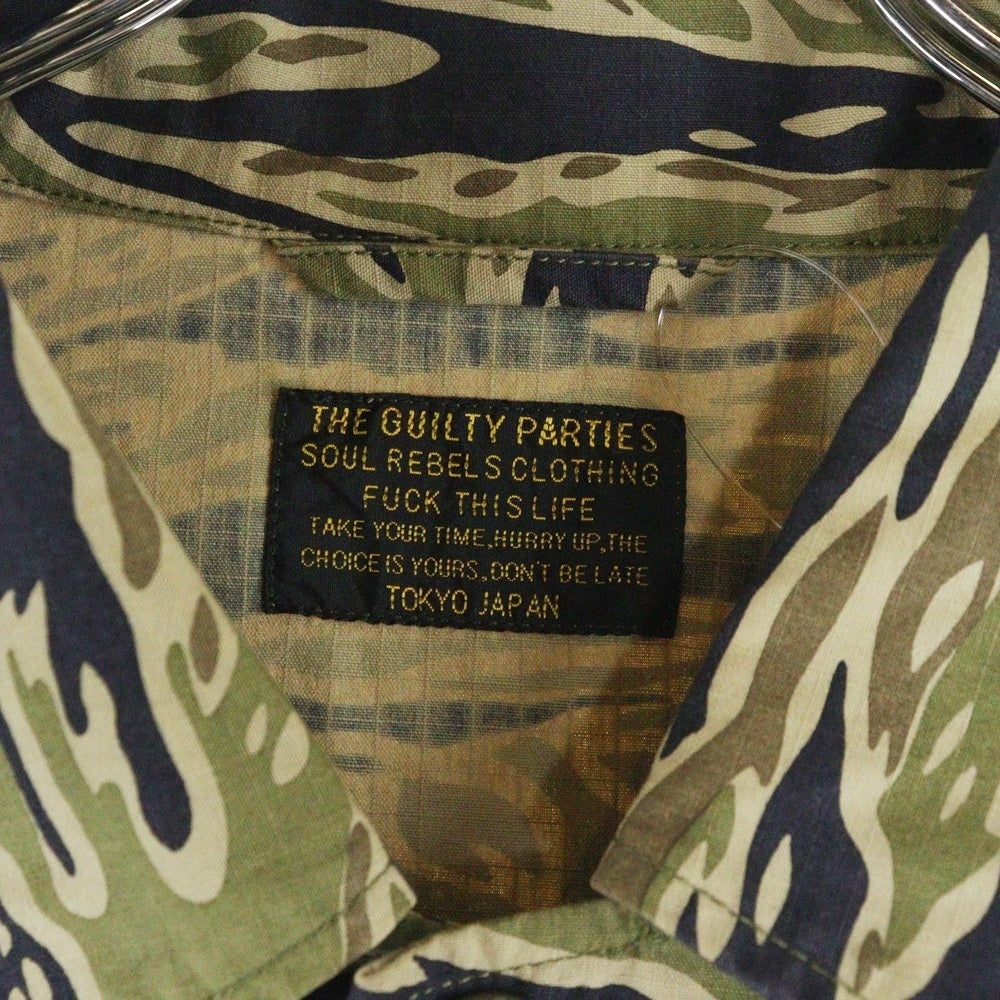 WACKO MARIA(ワコマリア) TIGERCAMO L/S SHIRTS バックロゴプリント タイガーカモ アーミー長袖シャツ カーキ