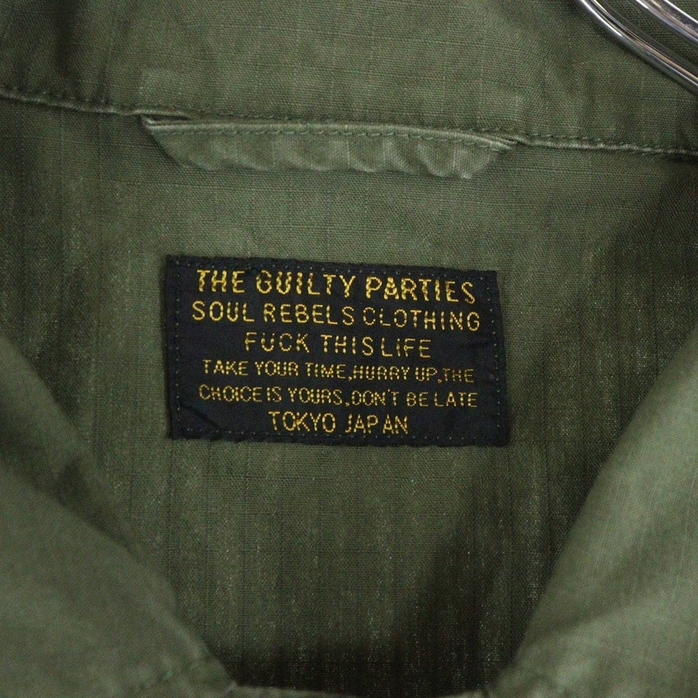 WACKO MARIA(ワコマリア) ARMY L/S SHIRTS バックロゴプリント アーミー長袖シャツ カーキ
