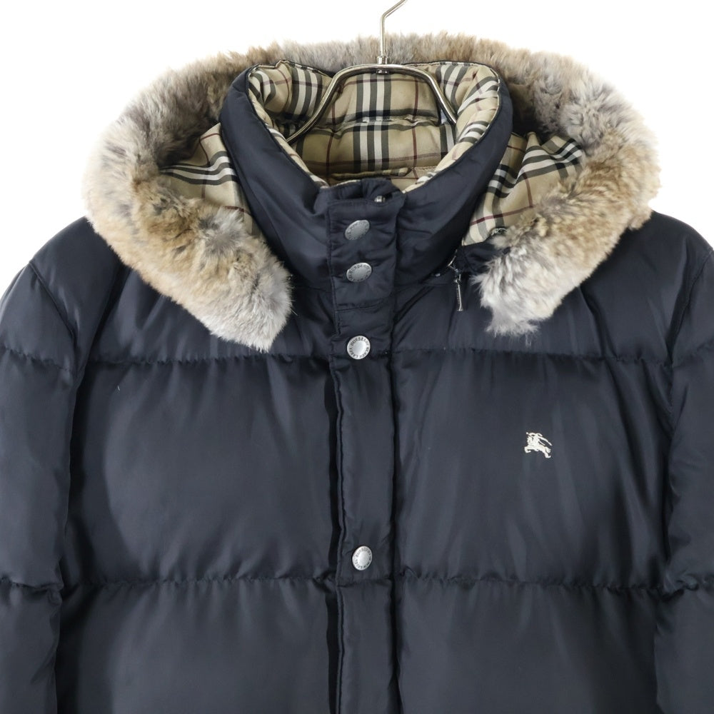BURBERRY BLACK LABEL(バーバリー ブラックレーベル) ノヴァチェック フード付き ダウンジャケット ブラック BMP04-533-09