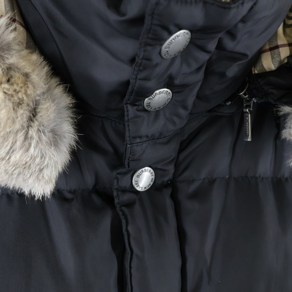 BURBERRY BLACK LABEL(バーバリー ブラックレーベル) ノヴァチェック フード付き ダウンジャケット ブラック BMP04-533-09