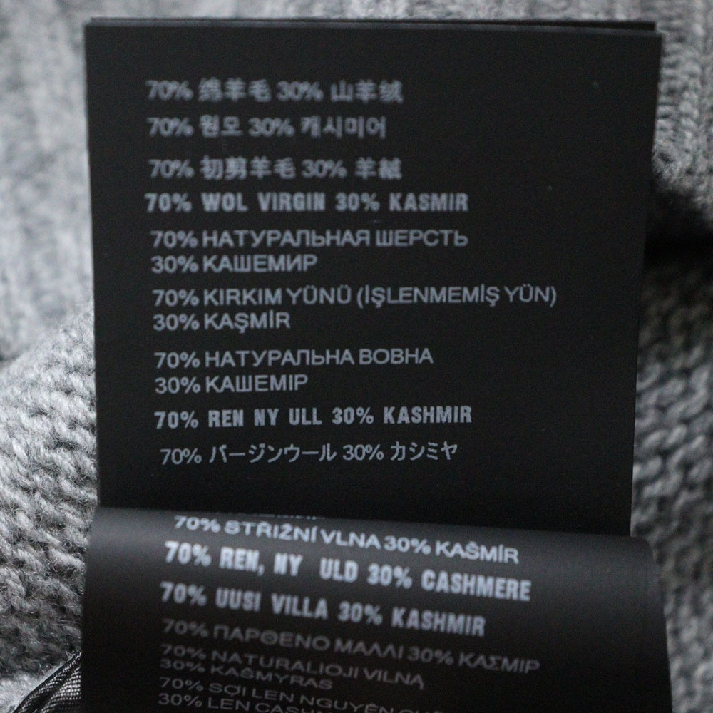 PRADA(プラダ) 23SS ロゴクルーネック カシミヤ ウールニットセーター グレー P24G1V S232 1YMW