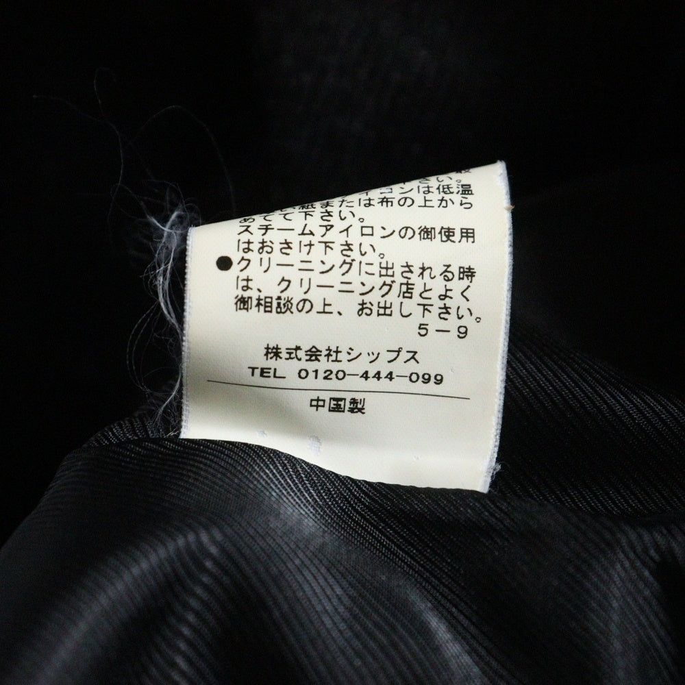 SCHOTT(ショット) ×SHIPS シップス ボアライナー付き シングルライダースジャケット ブラック 114-13-0124