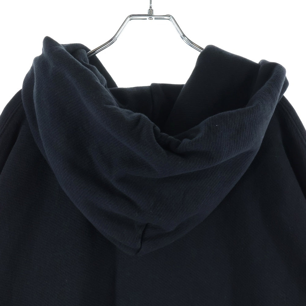 OFF-WHITE(オフホワイト) Hybrid Nylon Hoodie ナイロン 切替 フロントロゴプリント プルオーバーパーカー スウェット ブラック