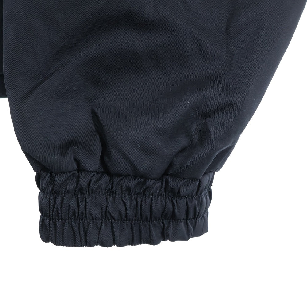 OFF-WHITE(オフホワイト) Hybrid Nylon Hoodie ナイロン 切替 フロントロゴプリント プルオーバーパーカー スウェット ブラック