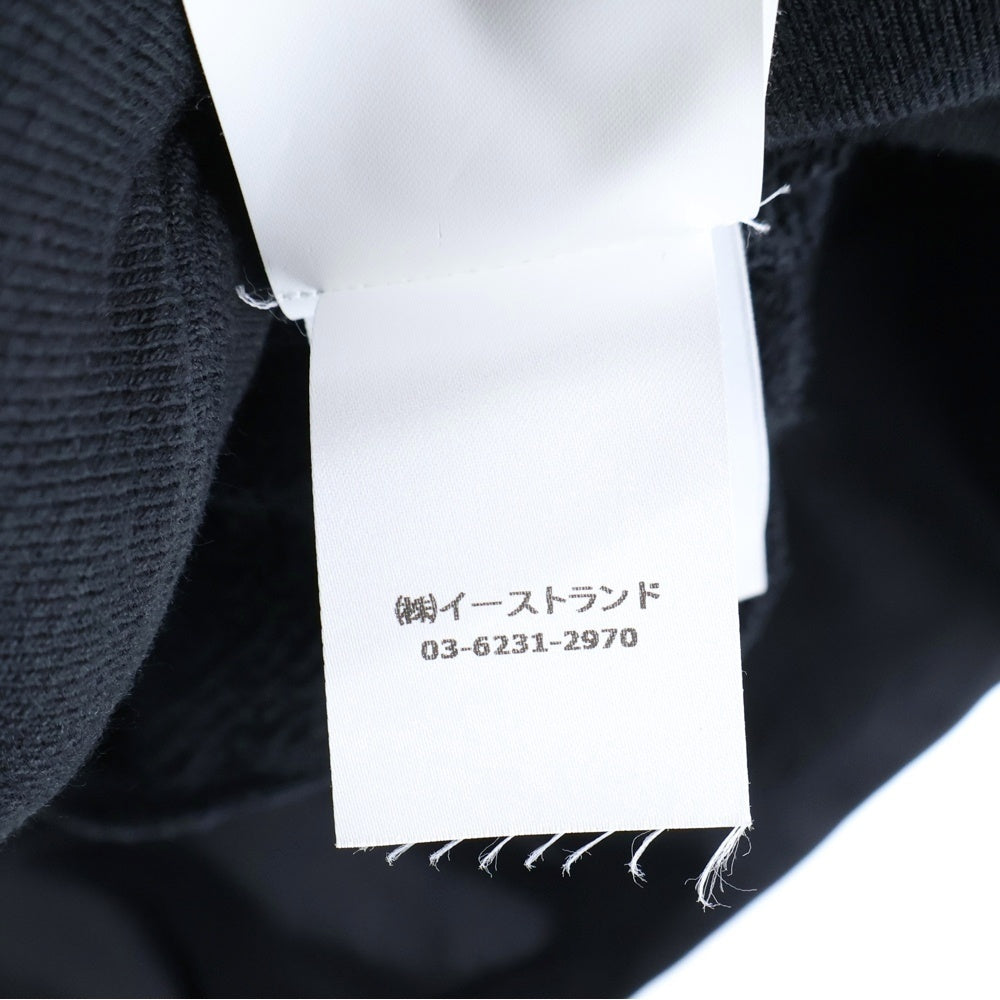 OFF-WHITE(オフホワイト) Hybrid Nylon Hoodie ナイロン 切替 フロントロゴプリント プルオーバーパーカー スウェット ブラック