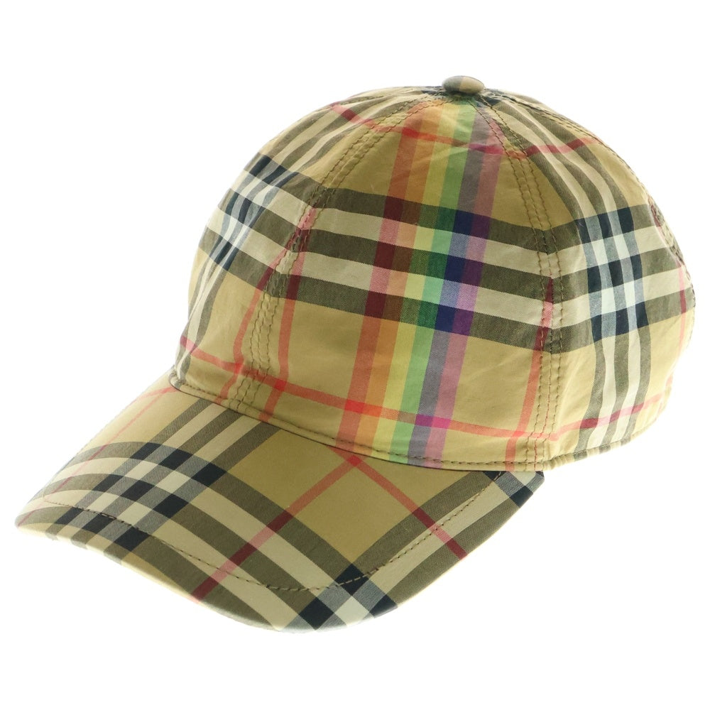 BURBERRY(バーバリー) ノバチェック レインボーライン ベースボールキャップ 帽子 ベージュ 4077526