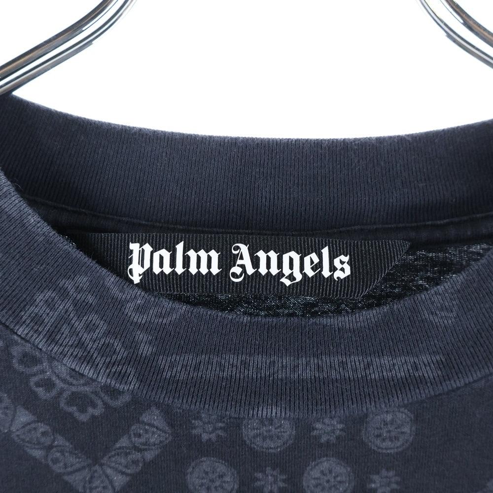 Palm Angels(パームエンジェルス) ペイズリー柄 フロントロゴ半袖Tシャツ ブラック PMAA001E20JER008