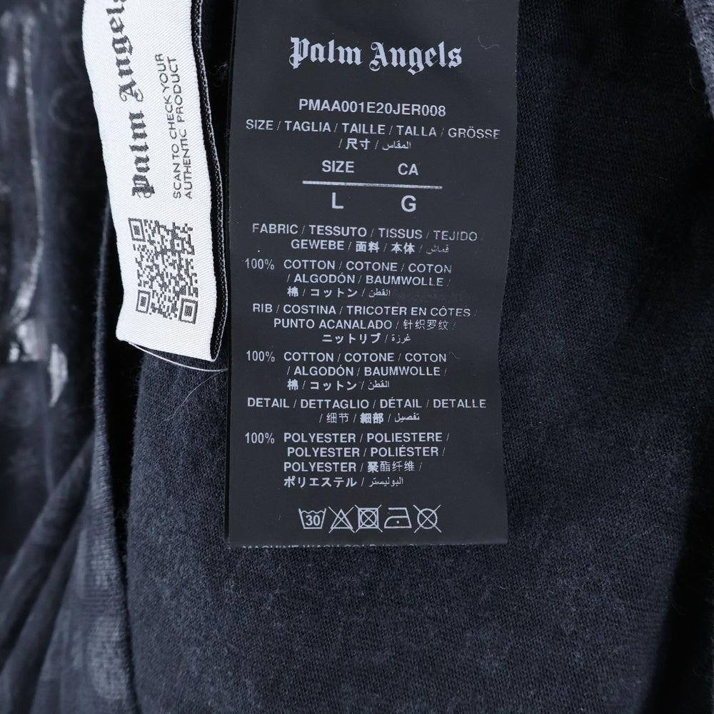 Palm Angels(パームエンジェルス) ペイズリー柄 フロントロゴ半袖Tシャツ ブラック PMAA001E20JER008