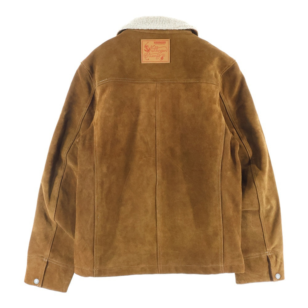STUSSY(ステューシー) ×CHALLENGER チャレンジャー スウェード カウレザー ボアライナーレザージャケット ブラウン