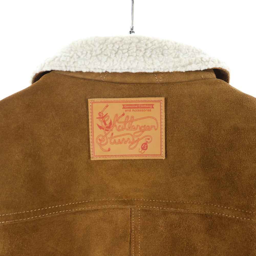 STUSSY(ステューシー) ×CHALLENGER チャレンジャー スウェード カウレザー ボアライナーレザージャケット ブラウン