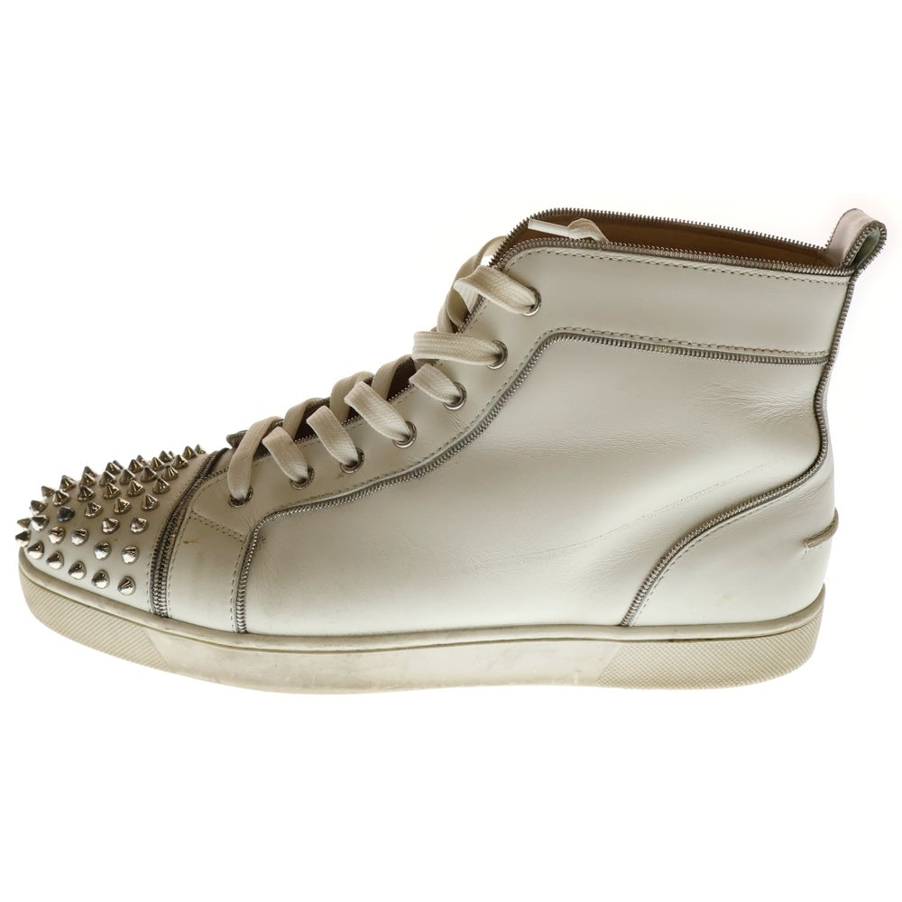 CHRISTIAN LOUBOUTIN(クリスチャンルブタン) LOU Z SPIKES FLAT CALF ルー Z スパイク フラットカーフ ハイカットスニーカー ホワイト 1180876
