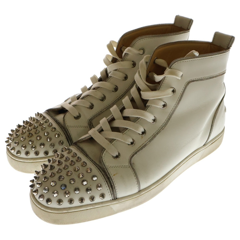 CHRISTIAN LOUBOUTIN(クリスチャンルブタン) LOU Z SPIKES FLAT CALF ルー Z スパイク フラットカーフ ハイカットスニーカー ホワイト 1180876