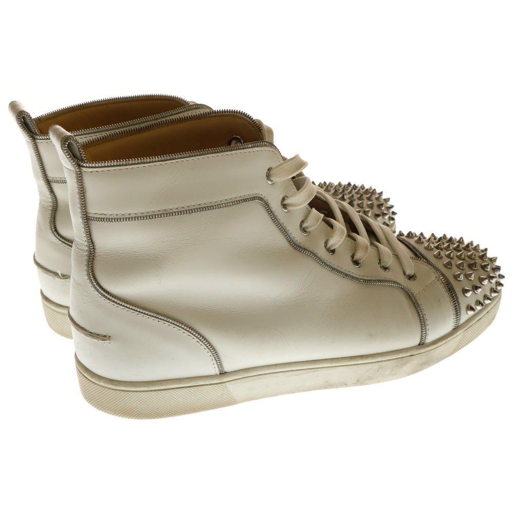 CHRISTIAN LOUBOUTIN(クリスチャンルブタン) LOU Z SPIKES FLAT CALF ルー Z スパイク フラットカーフ ハイカットスニーカー ホワイト 1180876
