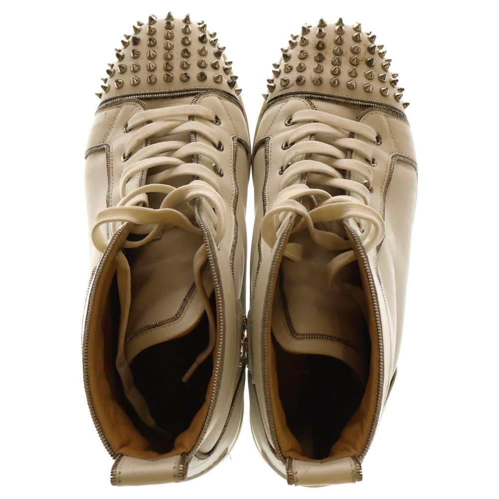 CHRISTIAN LOUBOUTIN(クリスチャンルブタン) LOU Z SPIKES FLAT CALF ルー Z スパイク フラットカーフ ハイカットスニーカー ホワイト 1180876