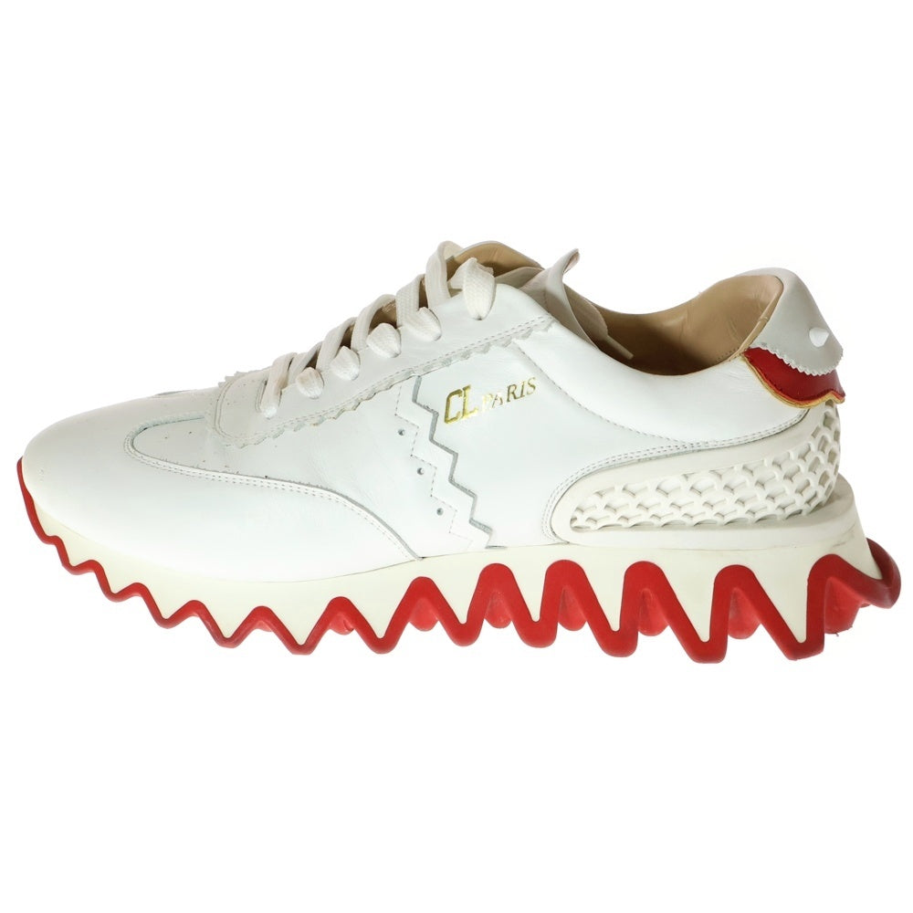 CHRISTIAN LOUBOUTIN(クリスチャンルブタン) LOUBISHARK FLAT ルビシャークフラット ハイカットスニーカー ホワイト/レッド 3200517