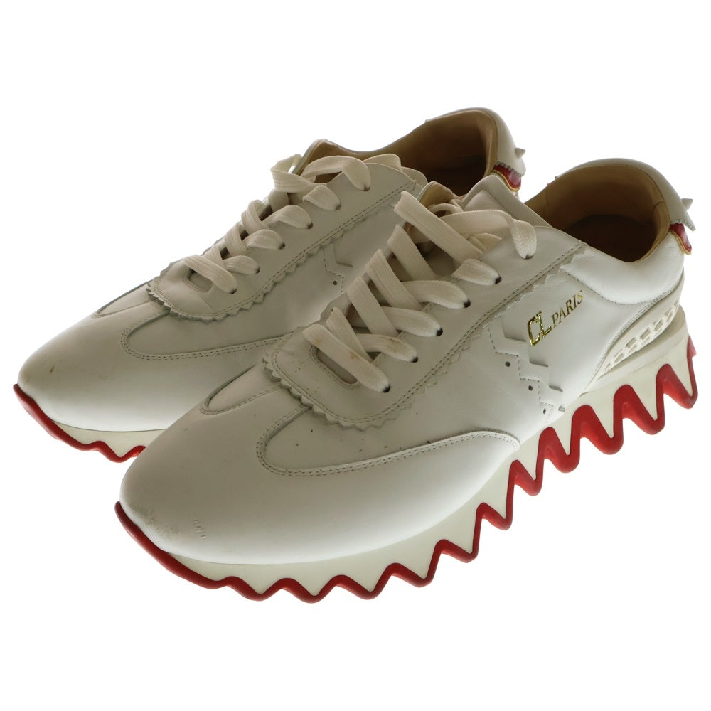 CHRISTIAN LOUBOUTIN(クリスチャンルブタン) LOUBISHARK FLAT ルビシャークフラット ハイカットスニーカー ホワイト/レッド 3200517