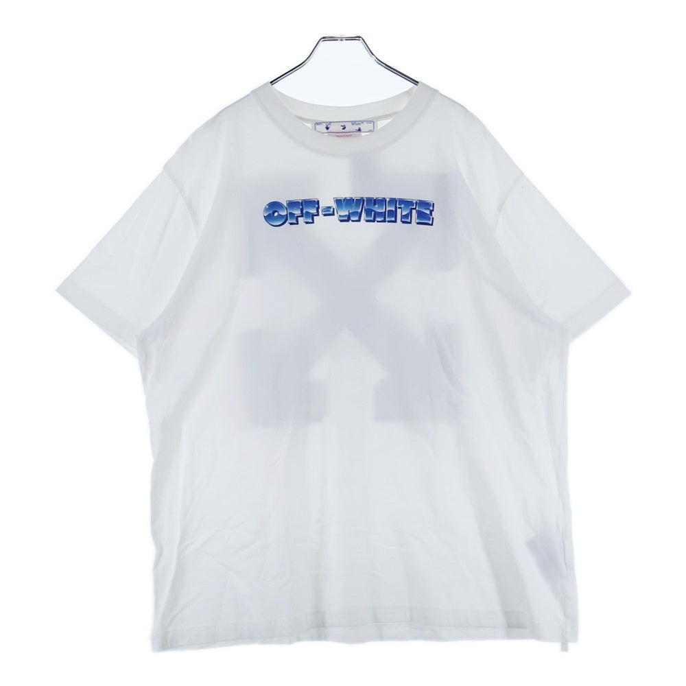 OFF-WHITE(オフホワイト) Blue Metal Arrow Over S/S T-shirt ロゴプリント 半袖Tシャツカットソー ホワイト OMAA038S22JER004
