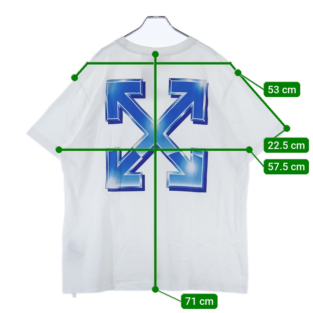 OFF-WHITE(オフホワイト) Blue Metal Arrow Over S/S T-shirt ロゴプリント 半袖Tシャツカットソー ホワイト OMAA038S22JER004