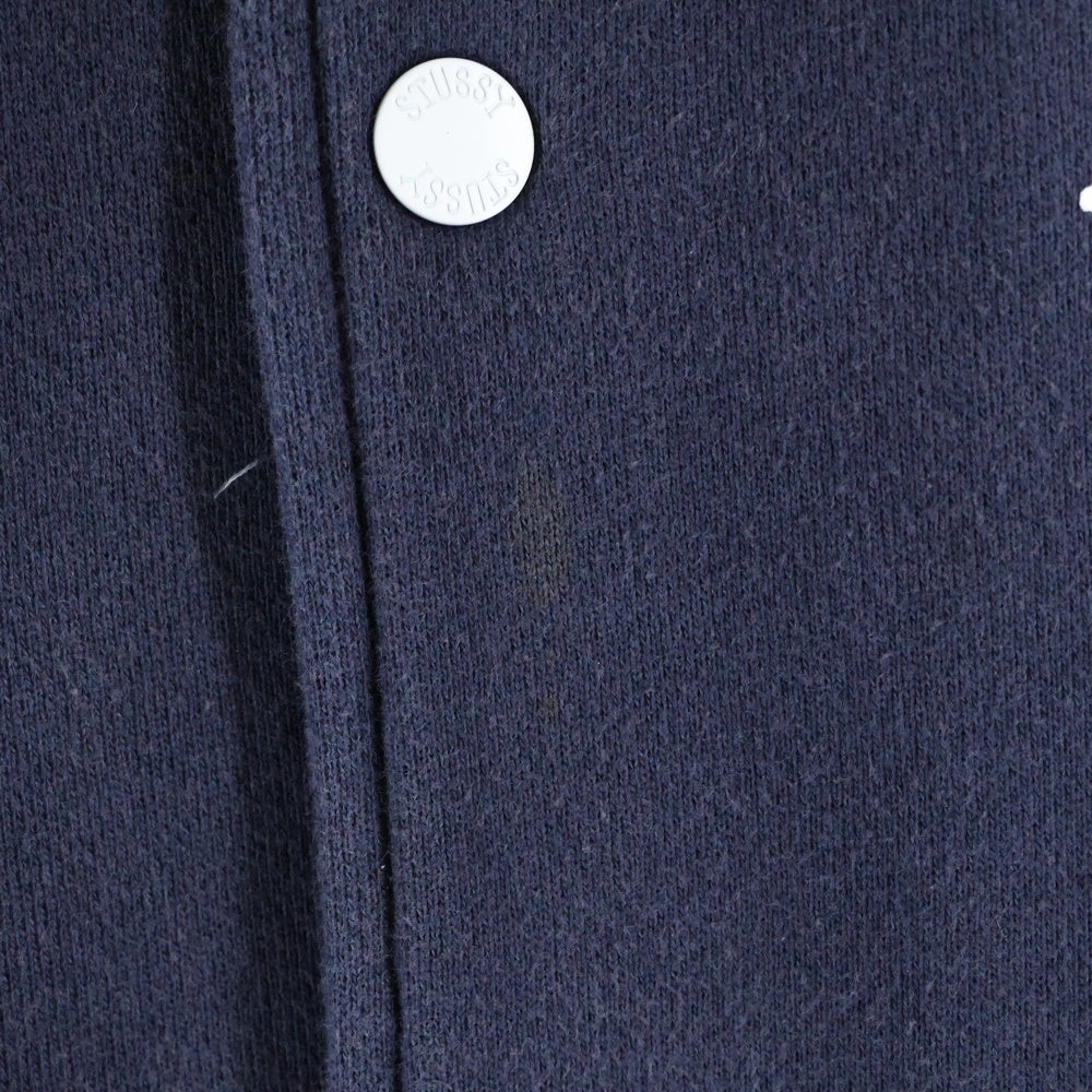 STUSSY(ステューシー) カレッジデザイン スウェット スタジャン ジャケット ネイビー/グレー