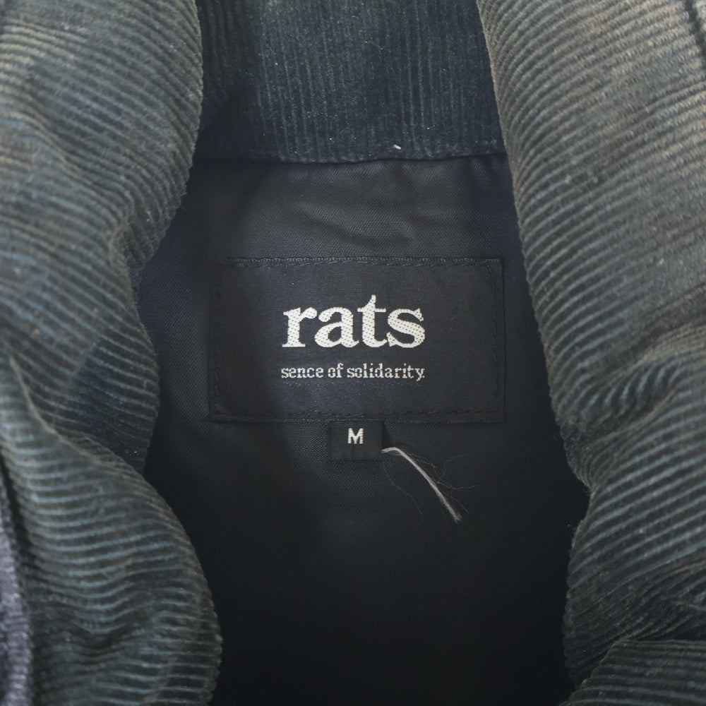 RATS(ラッツ) カウレザー デニム 切替 ウエスタン ダウンベスト ブラック