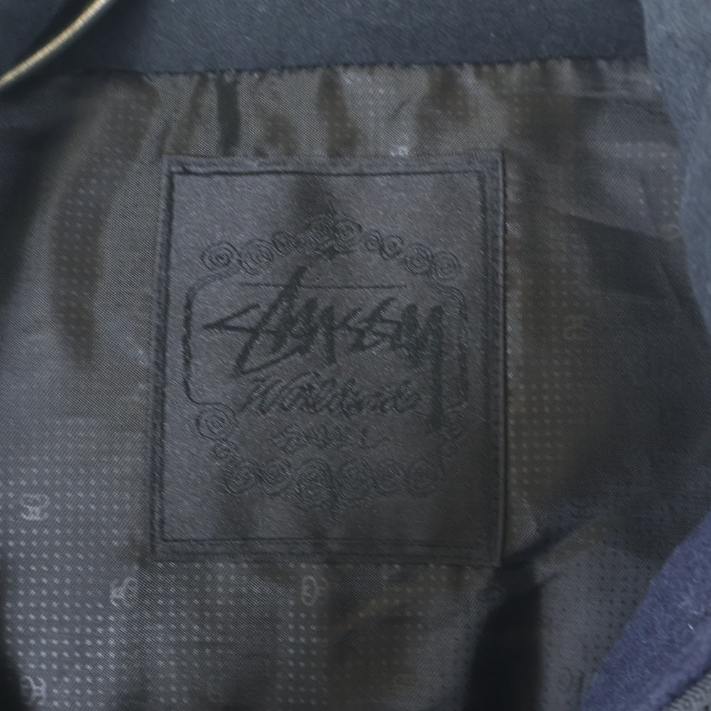 STUSSY(ステューシー) ウール フード付き ダウンベスト ネイビー