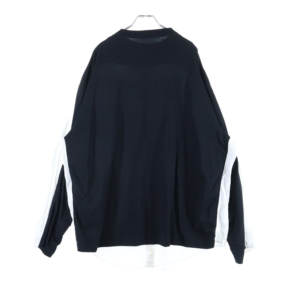 BALENCIAGA(バレンシアガ) Docking Wash Logo Shirt ドッキング ウォッシュロゴ 長袖シャツ ホワイト/ブラック 663058 TKM05