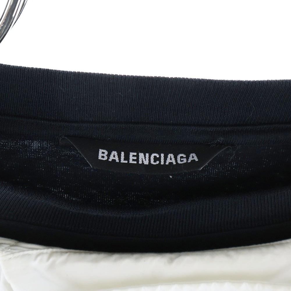 BALENCIAGA(バレンシアガ) Docking Wash Logo Shirt ドッキング ウォッシュロゴ 長袖シャツ ホワイト/ブラック 663058 TKM05