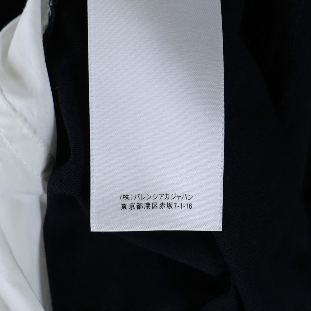 BALENCIAGA(バレンシアガ) Docking Wash Logo Shirt ドッキング ウォッシュロゴ 長袖シャツ ホワイト/ブラック 663058 TKM05