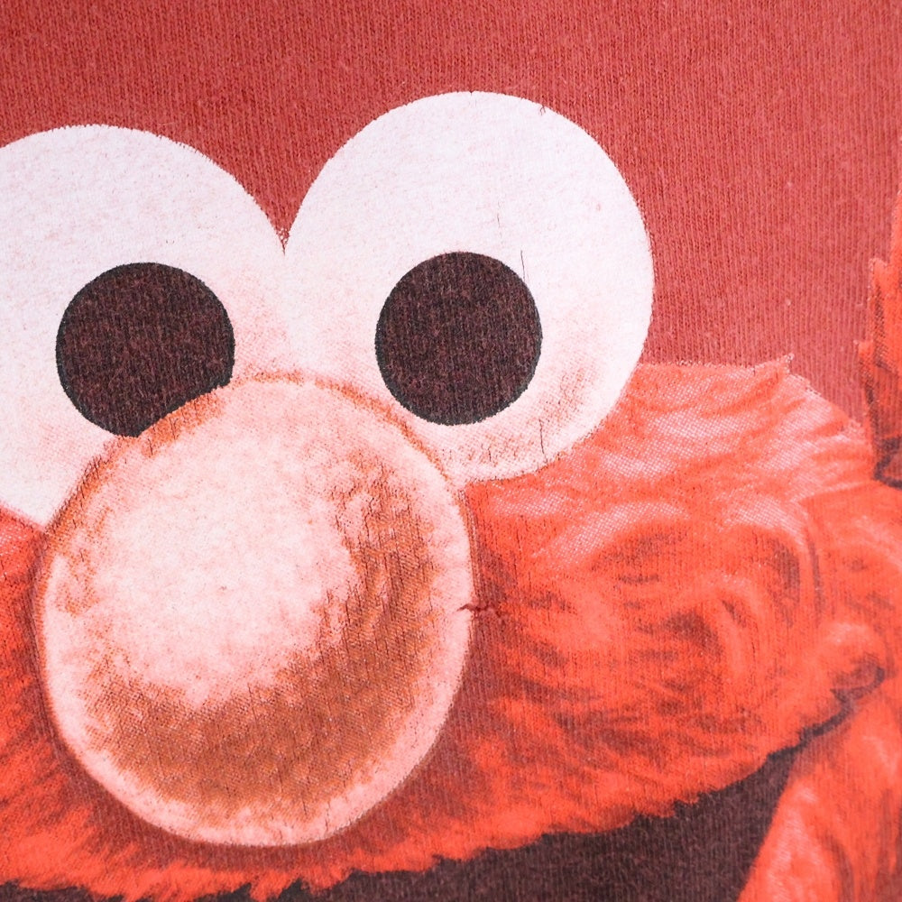 VINTAGE(ヴィンテージ) 90s SESAMI STREET ELMO c.kロゴ 両面プリント クルーネック半袖Tシャツ カットソー レッド