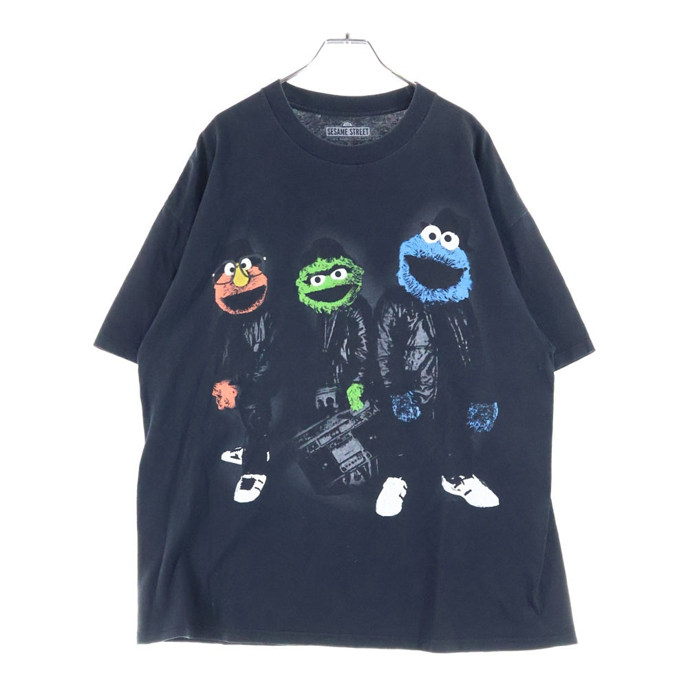 VINTAGE(ヴィンテージ) SESAMI STREET セサミストリート フロントプリント クルーネック半袖Tシャツ カットソー ブラック