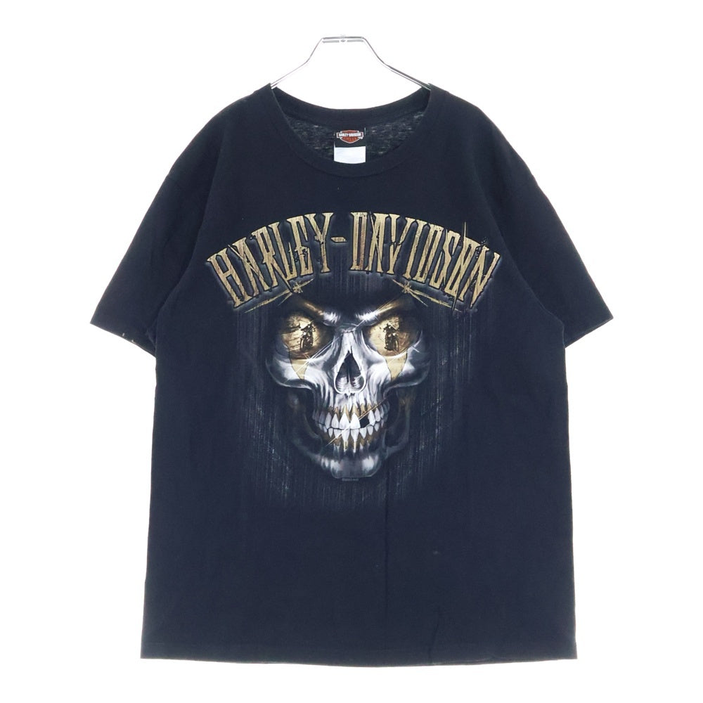 VINTAGE(ヴィンテージ) 20s HARLEY DAVIDSON ハーレーダビッドソン スカルプリント 両面プリントTシャツ 半袖カットソー ブラック