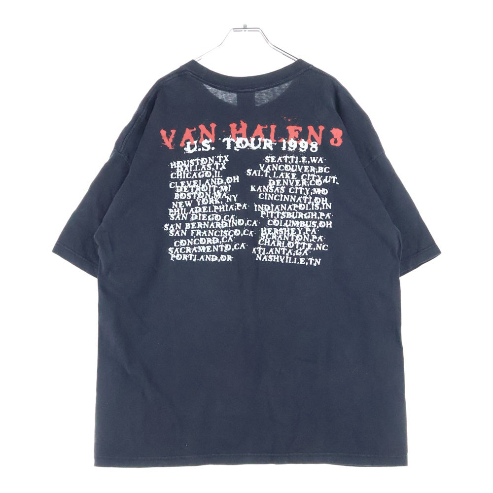 VINTAGE(ヴィンテージ) 90s Van Halen ヴァンへーレン バンドT 両面プリント クルーネック半袖Tシャツ カットソー ブラック