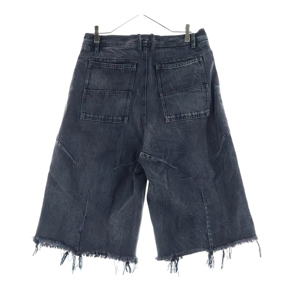 FILTH(フィルス) FRONT ZIP BAGGY DENIM SHORTS バギーデニム ハーフパンツ ショーツ ブラック