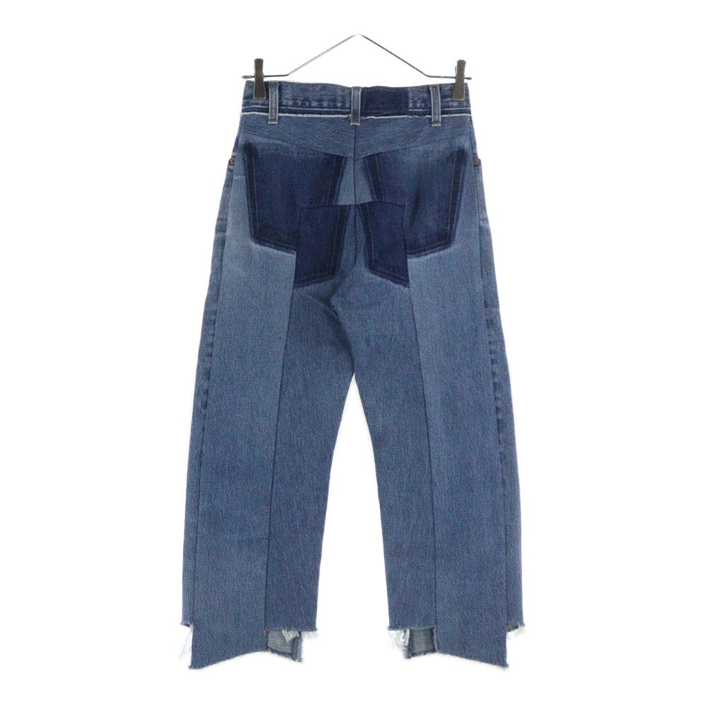 VETEMENTS(ヴェトモン) 再構築 ダメージ加工 クロップドデニムパンツ ジーンズ レディース インディゴ