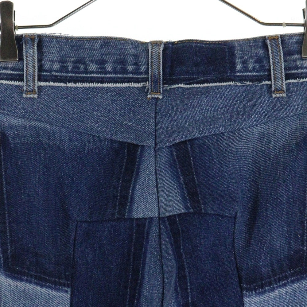 VETEMENTS(ヴェトモン) 再構築 ダメージ加工 クロップドデニムパンツ ジーンズ レディース インディゴ