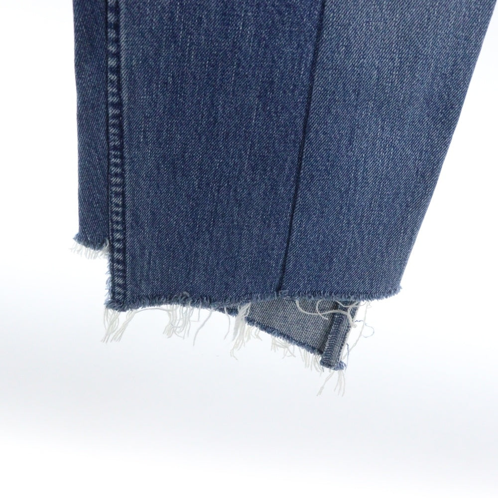 VETEMENTS(ヴェトモン) 再構築 ダメージ加工 クロップドデニムパンツ ジーンズ レディース インディゴ