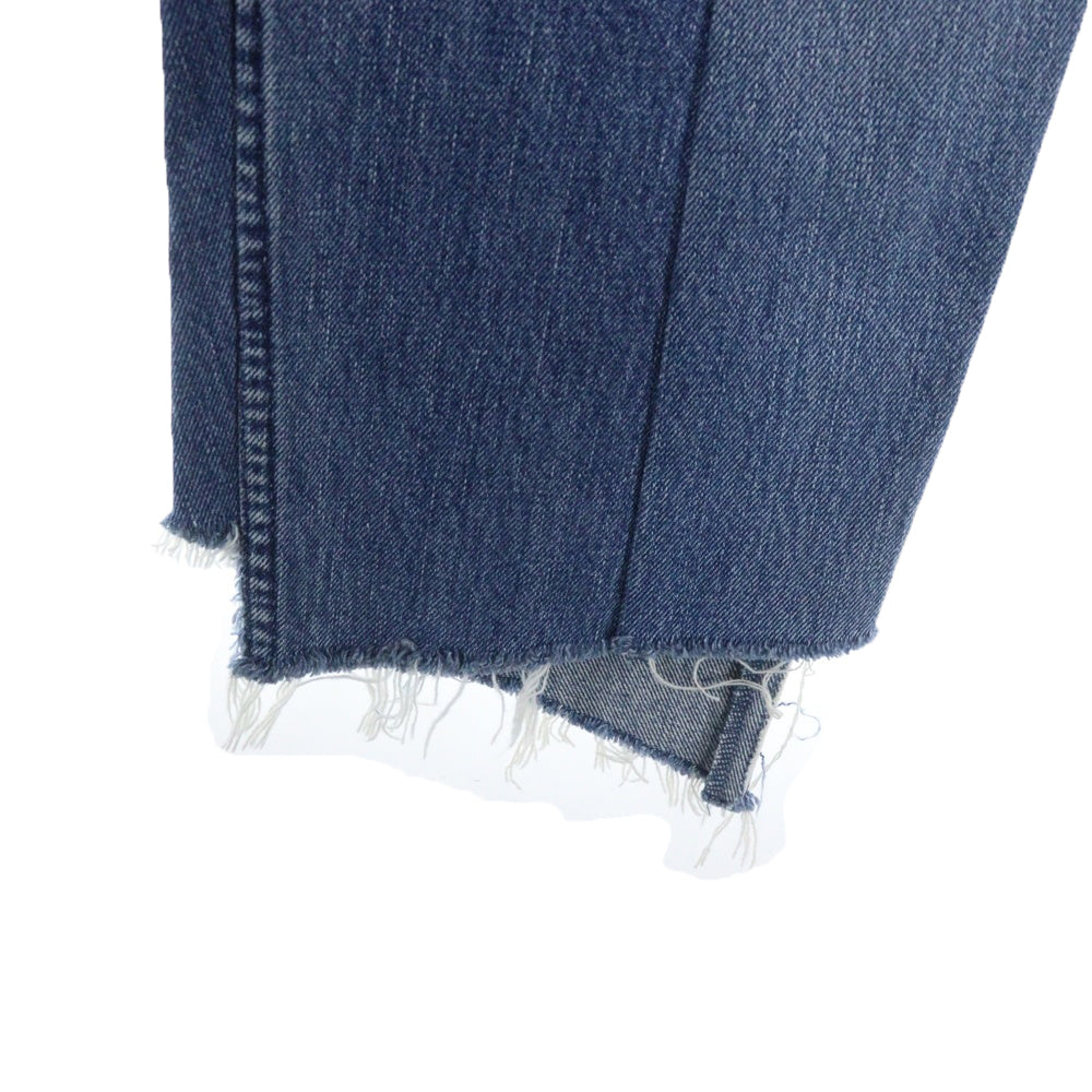 VETEMENTS(ヴェトモン) 再構築 ダメージ加工 クロップドデニムパンツ ジーンズ レディース インディゴ
