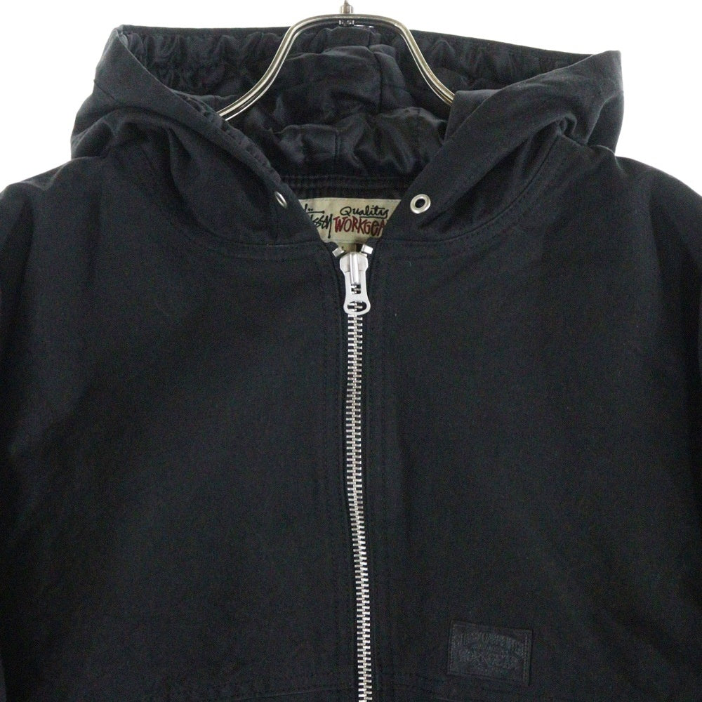 STUSSY(ステューシー) 25AW WAXED COTTON WORK JACKET ワックスド コットン フード ワークジャケット ブラック