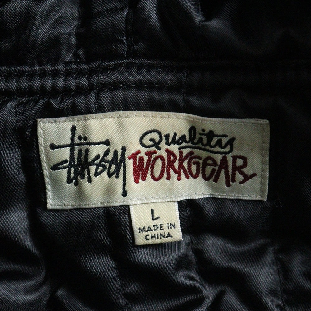 STUSSY(ステューシー) 25AW WAXED COTTON WORK JACKET ワックスド コットン フード ワークジャケット ブラック