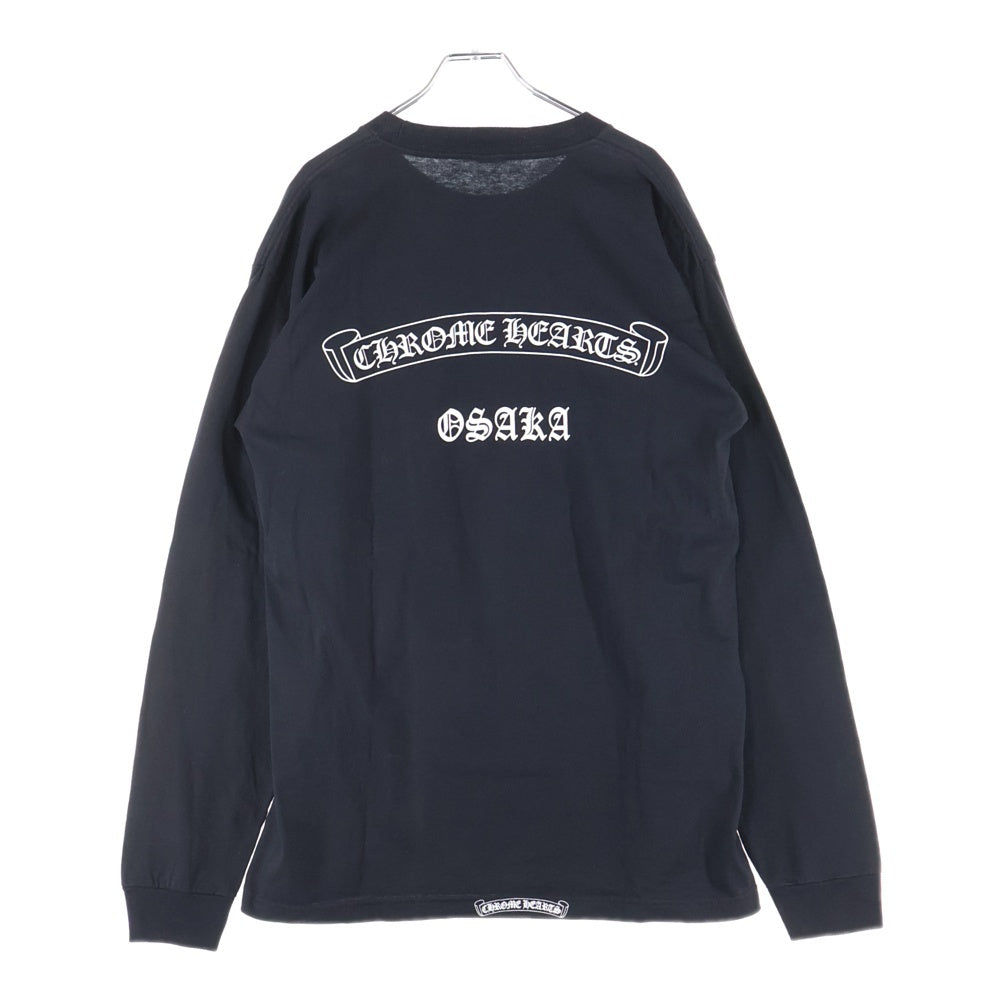CHROME HEARTS(クロムハーツ) OSAKA Horseshoe ホースシュープリント フロントポケット 長袖Tシャツ カットソー ブラック