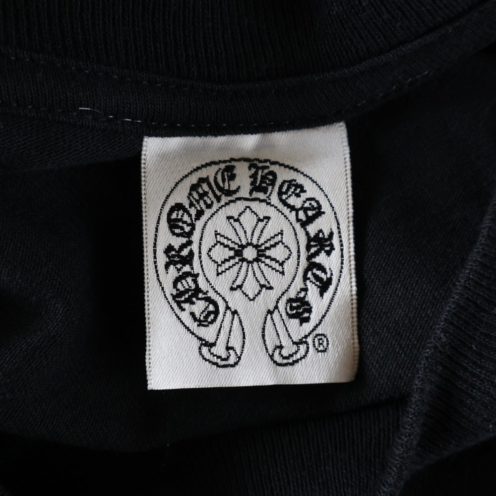 CHROME HEARTS(クロムハーツ) OSAKA Horseshoe ホースシュープリント フロントポケット 長袖Tシャツ カットソー ブラック