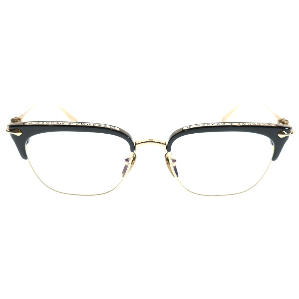 CHROME HEARTS(クロムハーツ) SLUNTRADICTION HALF RIM CH ハーフリムラウンド 眼鏡 メガネ ブラック/ゴールド