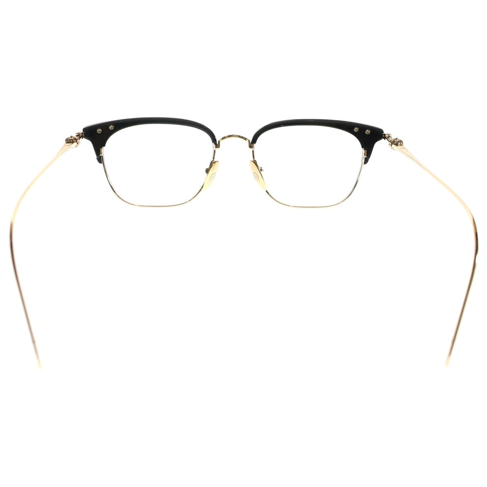 CHROME HEARTS(クロムハーツ) SLUNTRADICTION HALF RIM CH ハーフリムラウンド 眼鏡 メガネ ブラック/ゴールド