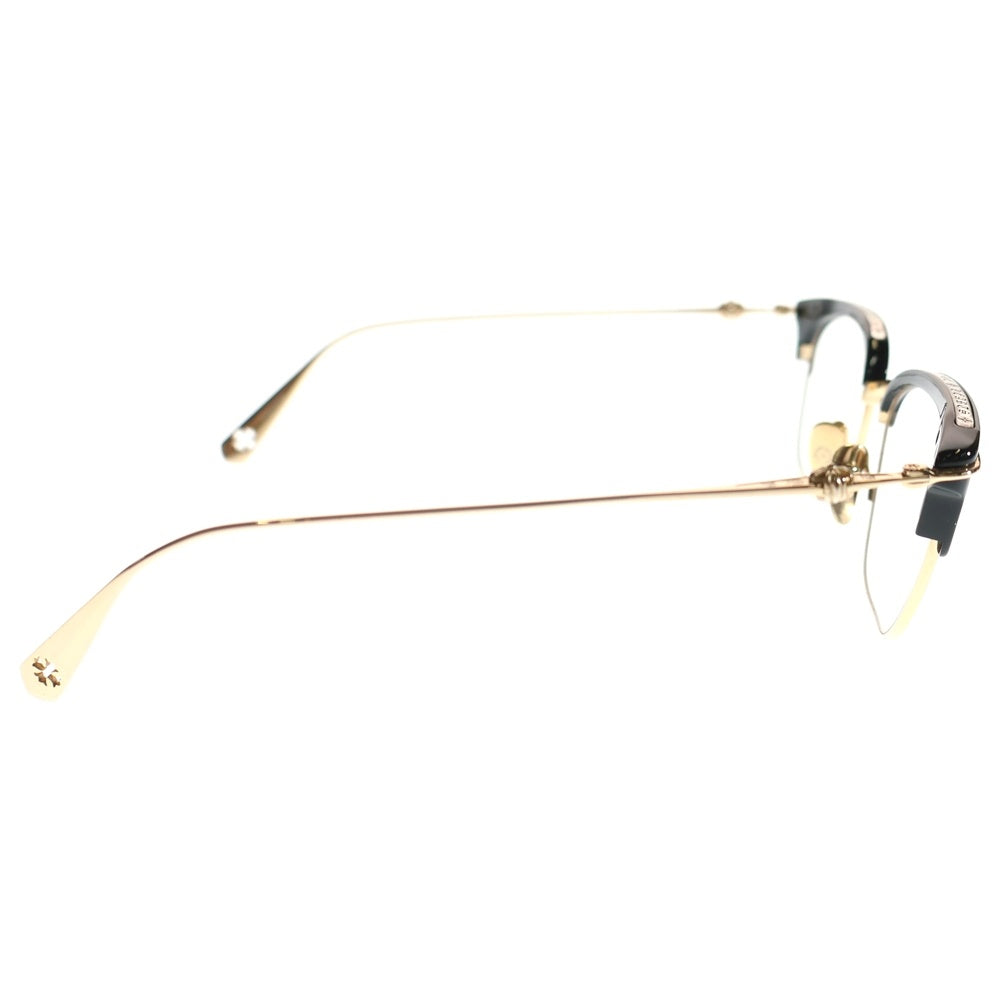 CHROME HEARTS(クロムハーツ) SLUNTRADICTION HALF RIM CH ハーフリムラウンド 眼鏡 メガネ ブラック/ゴールド